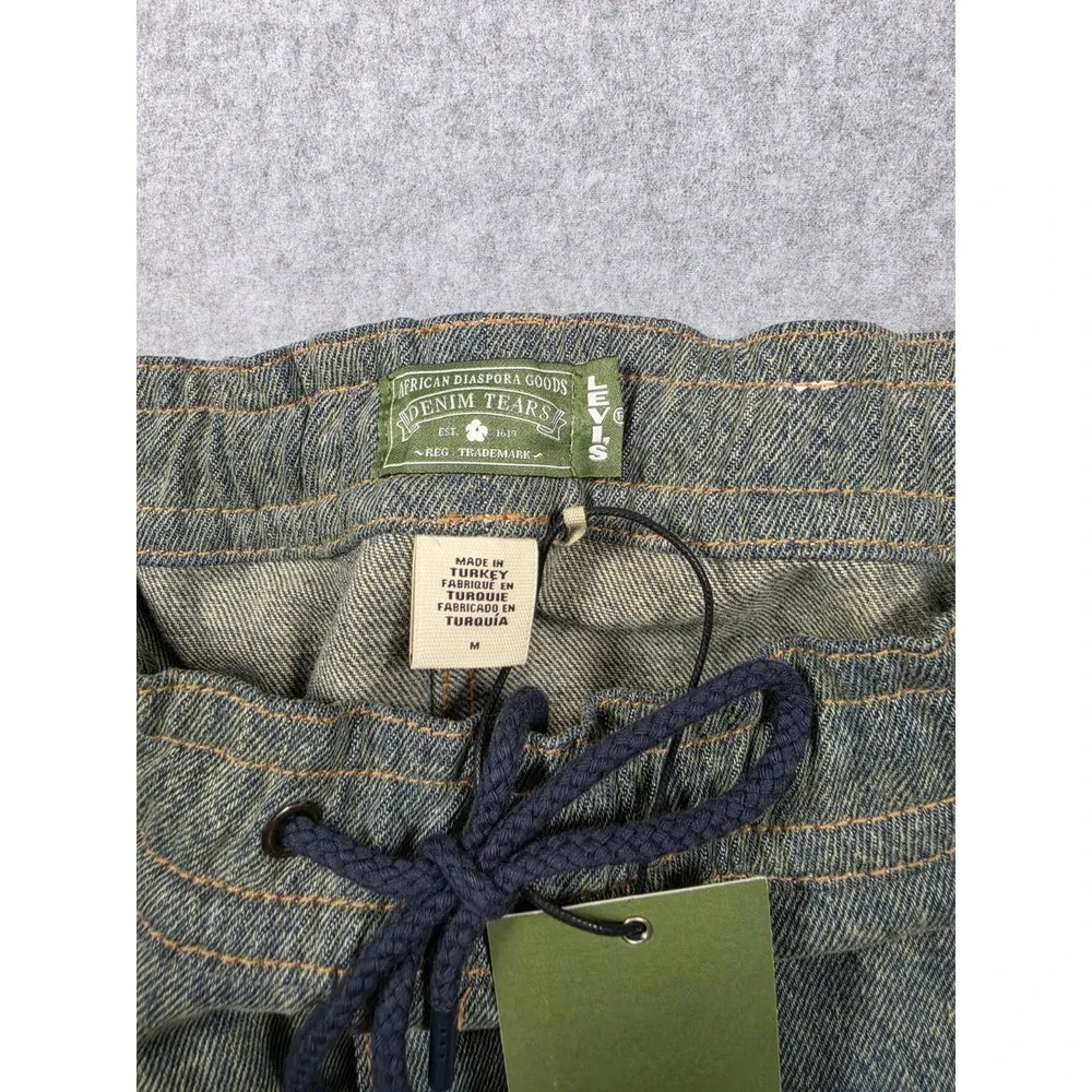 Levi's X Denim‎ Tears Track Pants Mid Indigo Wash--NWT--Men's Medium